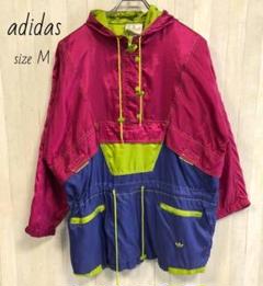 adidas　アディダス　トレフォイル　刺繍　ナイロンジャケット　パーカー　L
