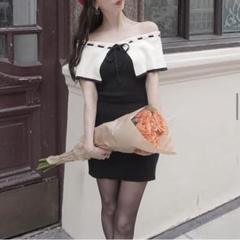 fether offshoulder ribbon onepiece アメルジュ rose ribbon offshoulder onepiece(M BLACK): ワンピース｜PMbox