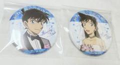 名探偵コナン　缶バッジ　新一　蘭