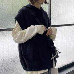 楽天市場】レディースベスト 大きいサイズ 黒 Vネック