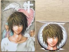 DEATHNOTE L マット缶バッジ イラストカード パルコ