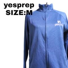 yesprep ジップアップジャケット M ネイビー 古着 フリース
