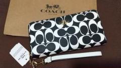 新品未使用 COACH コーチ 長財布 シグネチャー ブラック
