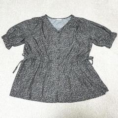 【美品】ehka sopo 花柄 リボン カットソー チュニック エヘカソポ