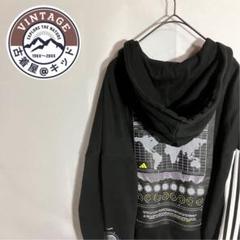 アディダス☆adidas プリントロゴ　パーカー　フーディー　3本ライン　古着 楽天市場】【中古】【古着】 adidas プリント スウェット