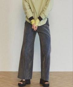 ストレートワイドフロッキーデニムパンツ　ブルー38 メゾンスペシャル ストレートワイドフロッキーデニムパンツ ブルー38 メゾン