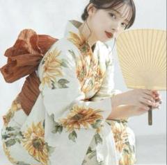 Dita 夏色の向日葵しらべ　浴衣3点セット 新品 Dita【夏色の向日葵しらべ(藍)】浴衣 5点セットレトロ 紺
