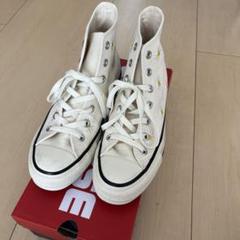 コンバース　ハイカットスニーカー　24.5㎝　デイジーフラワー　白