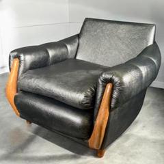 HR706 【ビンテージ】マルニ木工　希少デザイン　シボ加工合皮ソファ