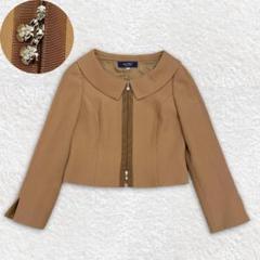 【美品】エムズグレーシー♡スタンドカラー　へプラムショートジャケット　42 美品】エムズグレーシー♡スタンドカラーへプラムショート
