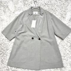 cafuné natureグレージュ オーバーサイズ半袖シャツジャケット 38 cafuné natureグレージュ オーバーサイズ半袖シャツジャケット