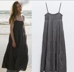 ZARA コットンガーゼミディワンピースのサムネイル