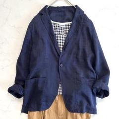マカフィー MACPHEE ラミーレーヨンライトジャケット 紺 ネイビー 洗える