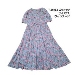 LAURA ASHLEY　パフスリーブ花柄ワンピース　ヴィンテージ　7A