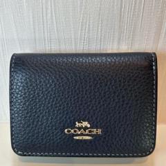 新品未使用　三つ折り財布　コインケース　COACH ブラック　チェリー