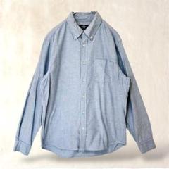 レイジブルー　長袖シャツ　シンプル【M】ブルー系　胸ポケット　キレイめ　春夏仕様