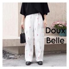 新品 Doux Belle 花柄ワイドスラックス ネイビーのサムネイル