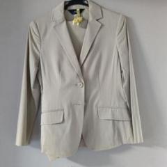 【中古品】INED　イネド　パンツスーツ　7号　ベージュストライプ