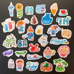夏季限定【191】夏　フレークシール　サマー　七夕　夏休み　手帳　コラージュ