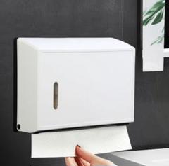 ホワイト ペーパータオルホルダー 壁掛け式