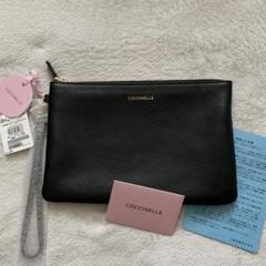 【新品】COCCINELLE コチネレ ブラック レザー ポーチ クラッチバッグ