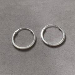 シルバー925 平打ちフープピアス シルバー silver925