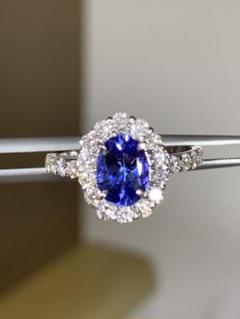 特価❣️ptタンザナイトダイアモンド入りリング 1.01ct 0.73ct