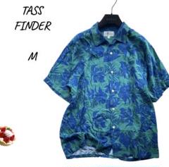 TASS FINDER アロハシャツ 柄　シャツ　総柄　Mサイズ　レーヨン