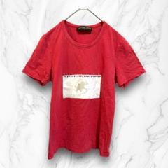 ハンティングワールド 半袖 Tシャツ カットソー ビッグプリント 赤 40 綿