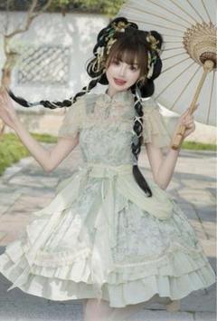 チャイナ 漢服 ロリータ 和 中華 ワンピース レース 華ロリ