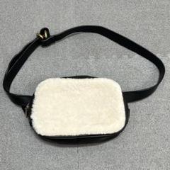 国産品 × ボア ORSSETTO レザー仕様 白バイ 黒 上質ミニボディバッグ バッグ
