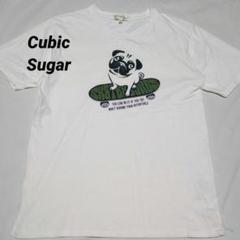 古着　Cubic Sugar キュービックシュガー　パグ　Tシャツ 白　Mサイズ