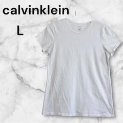 Calvin Klein 【L】ホワイト 半袖Tシャツ 無地白