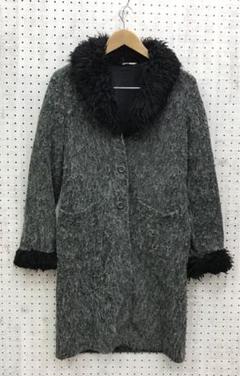 90's 渋谷コギャル古着 シャギーフェイクファートリムニットコートカーデ