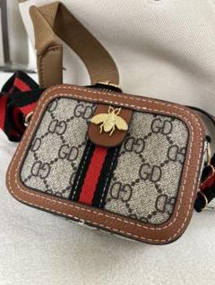 GUCCI ホワイトレザー ボディバッグ　シェリーライン 良品】グッチウエストポーチボディーバッグレザー白シェリーライン