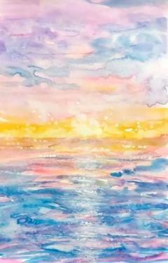 佐藤武 インドコーチンの夕日 水彩画？絵画