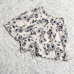 earth ショートパンツ　花柄　キュロット　ガーリー　アイボリー　（F）