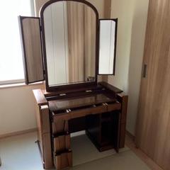 希少　カリモク　日本板ガラス　ドレッサー　化粧台　婚礼家具　レトロ　昭和　鏡台
