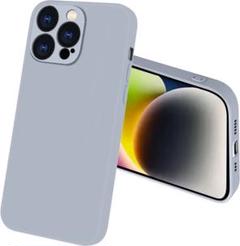 iPhone13Pro ケース シリコン グレーブルー