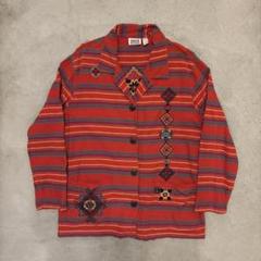 CHICO'S DESIGN チコズデザイン　ブルー　ブラウストップス　サイズ1 CHICO'S DESIGN チコズデザイン ブルー ブラウストップス サイズ1