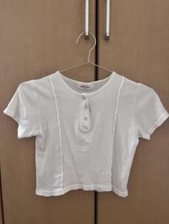 ホワイト クロップドTシャツ 半袖