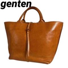 美品　genten  トートバッグ　2way  大容量　A4可 トートバッグ レディース キャンバス 大きめ A4 2way シンプル