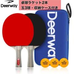 卓球　ラケット　初心者　中級者　2本セット　ボール付き　収納袋　練習用 ケース付