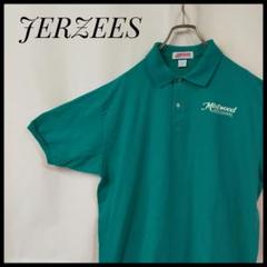 ジャージーズ　Jerzees　半袖ポロ　ワンポイント　XL　ゴルフウェア　緑色