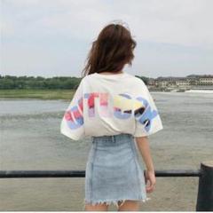 ダボっとかわいい ストリート系Tシャツ ホワイト