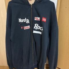 y2k Hard Rock ジップパーカー 古着 ヴィンテージ Hard Rock ギャルy2k ハート 植物 刺繍 ショート丈 ジップ