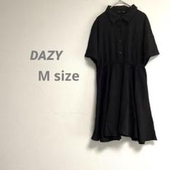 【DAZY】レディース ペプラムミニワンピース ハイウェスト M ブラック