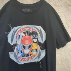 2018 パワーレンジャー Tシャツ 黒　Lサイズ　特撮ヒーロ プリント