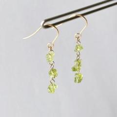 №81 ペリドット ピアス／イヤリング サージカルステンレス316L◎8月誕生石