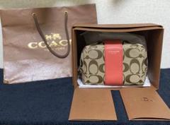 [美品]COACH シグネチャー×レッドラインポーチ